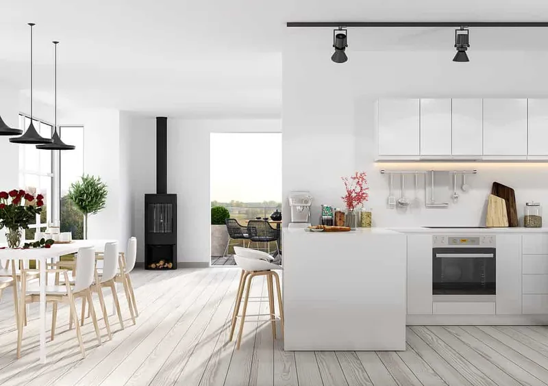 white modern kitchen cabinets
