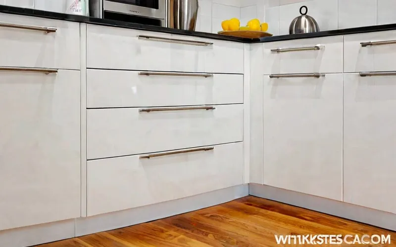 corner pantry with soft-close drawers and T-bar handles