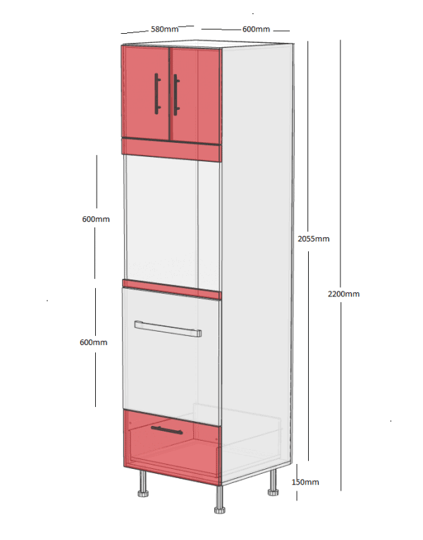 oven tower 600mm double