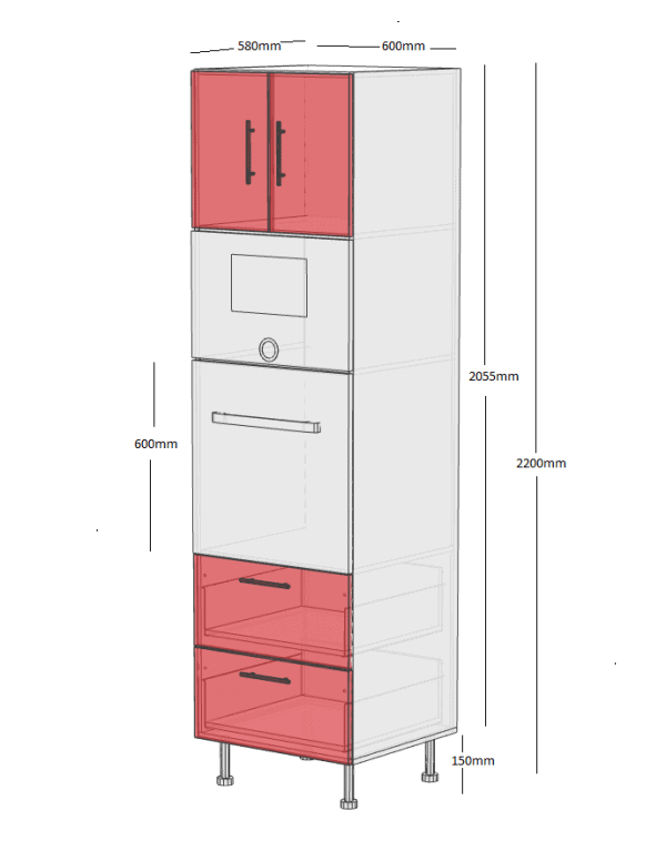 oven tower 600mm with microwave